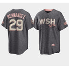 Washington Nationals #29 Yadiel Hernandez 2022 Grey City Connect Cherry Blossom Cool Base Stitched Baseball Jersey