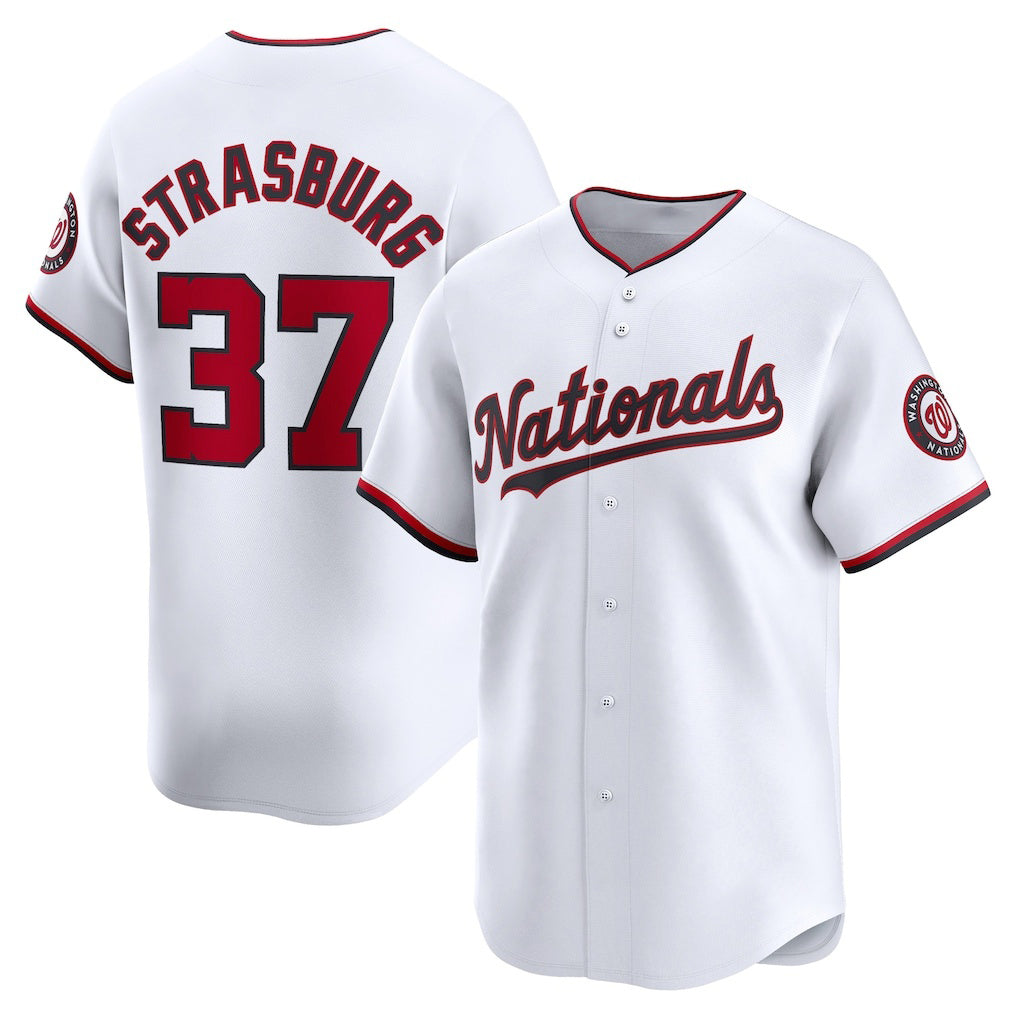 Washington Nationals #37 Stephen Strasburg White Home Limited Player Baseball Jersey