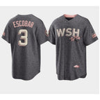 Washington Nationals #3 Alcides Escobar 2022 Grey City Connect Cherry Blossom Cool Base Stitched Baseball Jersey