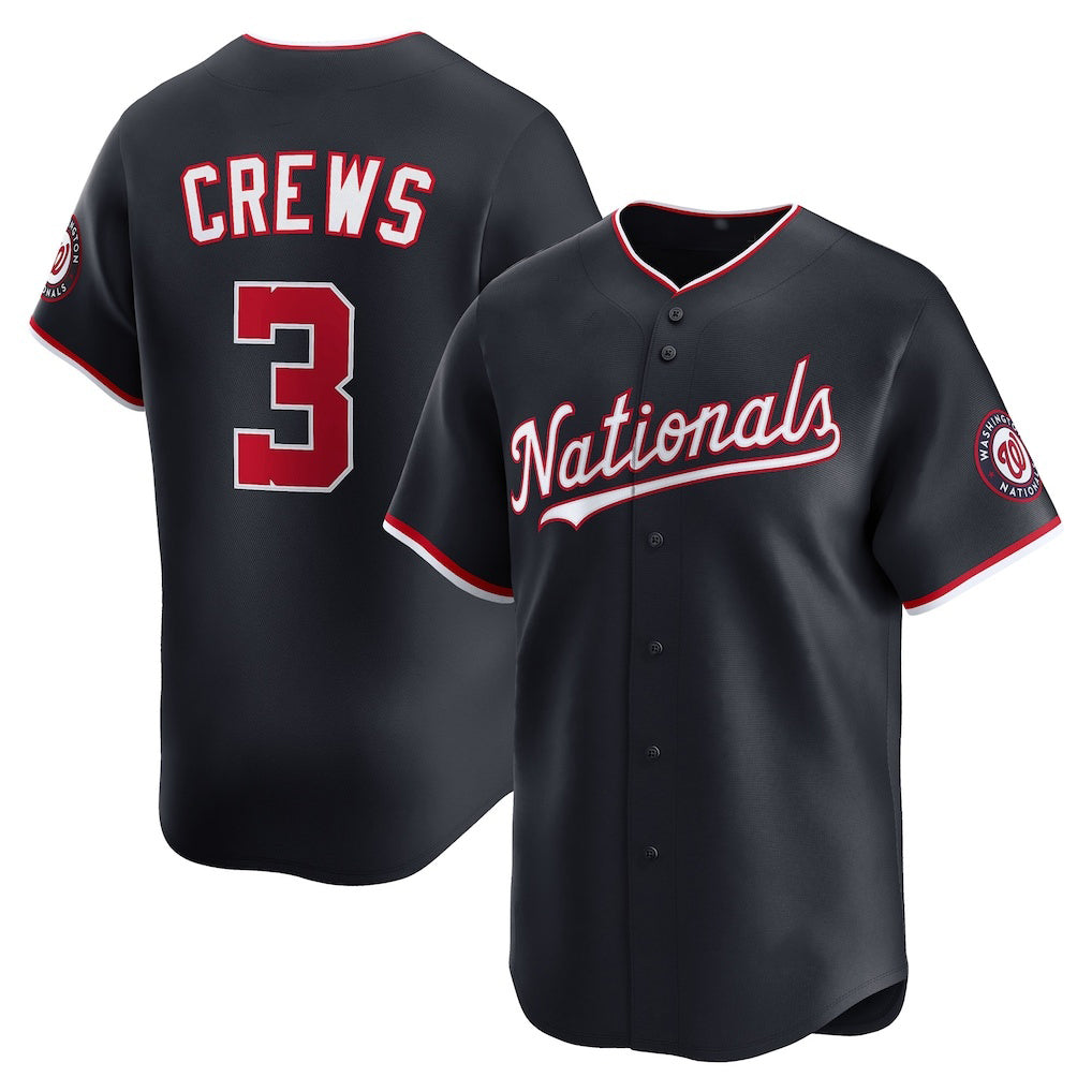 Washington Nationals #3 Dylan Crews Navy Alternate Limited Baseball Jersey