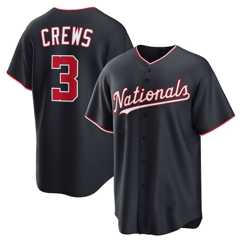 Washington Nationals #3 Dylan Crews Navy Alternate Replica Baseball Jersey