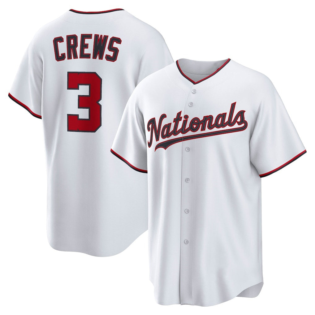 Washington Nationals #3 Dylan Crews White Home Replica Baseball Jersey