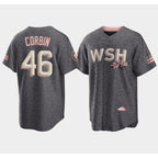 Washington Nationals #46 Patrick Corbin 2022 Grey City Connect Cherry Blossom Cool Base Stitched Baseball Jersey